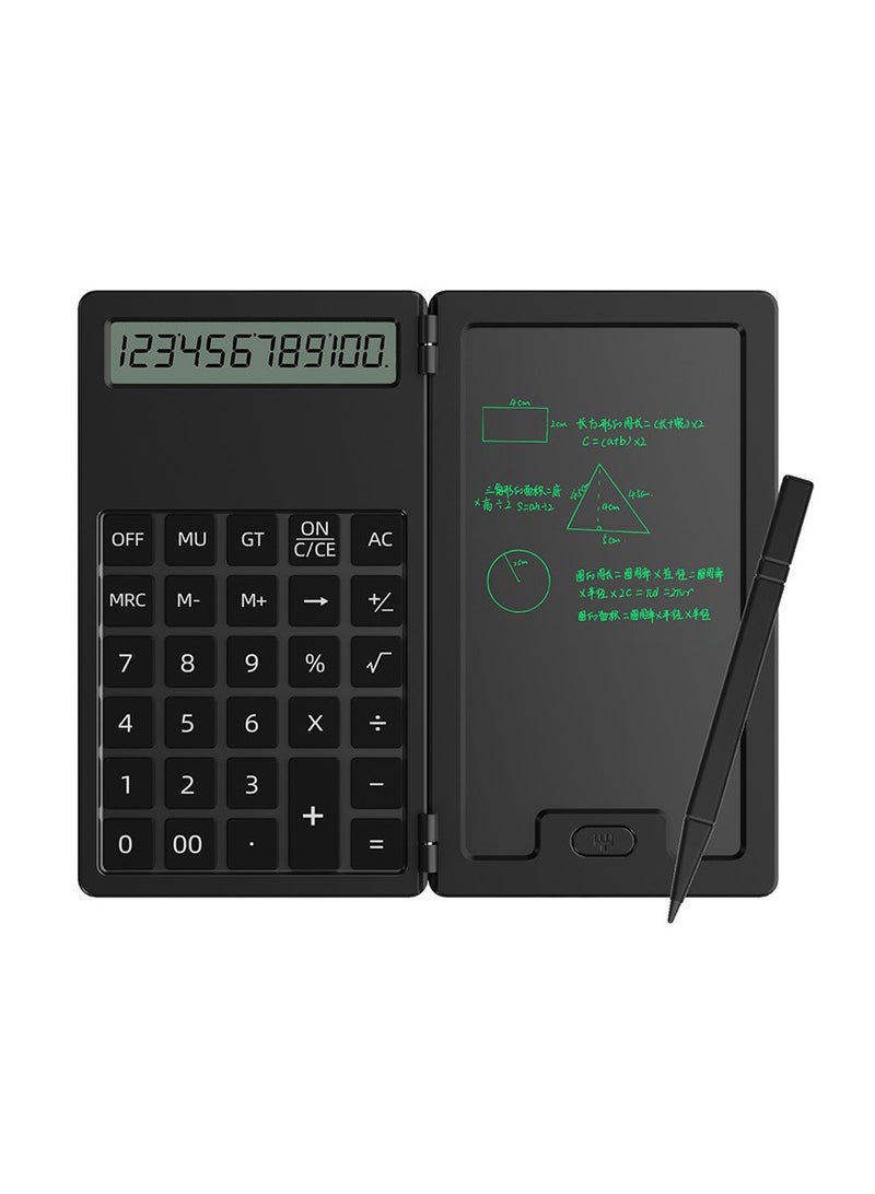 Student Scientific Calculator Large Screen Mathematical Calculator with Notepad Suitable for Primary School, Junior High School, High School and University, Writing Board with Stylus (Black) - Image 1